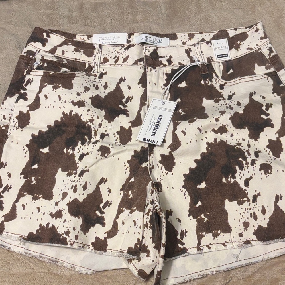 Judy Blue Women's Cow Print Jean Shorts